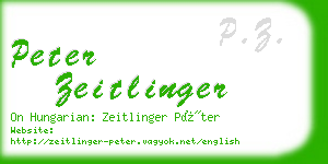 peter zeitlinger business card